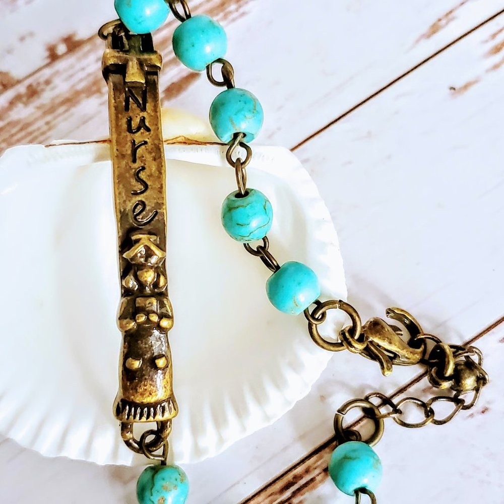 Boho Nurse Turquoise Bracelet - Picture 2 of 4